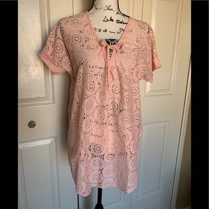 Francesca’s Peach Eyelet Tunic Top